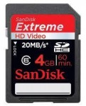 闪迪（SanDisk）4G SDHC存储卡（速度20MB/S）